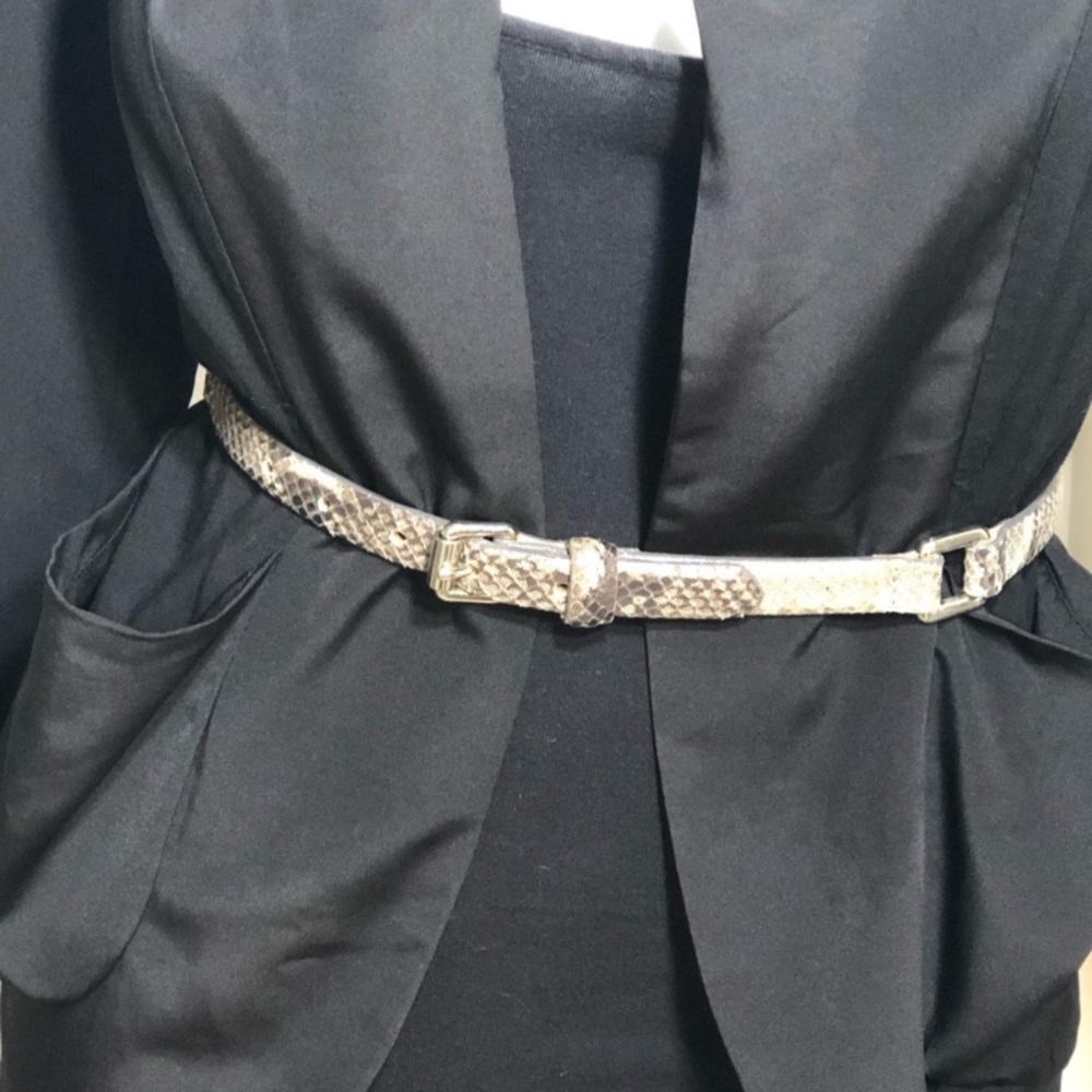 Streets Ahead Metallic Italian Leather Python Belt